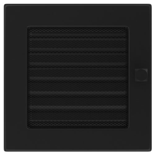 Вентиляционная решетка Kratki 17х17 с жалюзи (черная) (миниатюра)